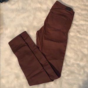 Burgundy skinny jeans